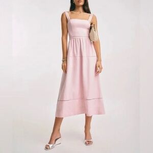 Reformation Everett Linen Dress In Cherry Blossom, NWOT, never worn, no flaws.